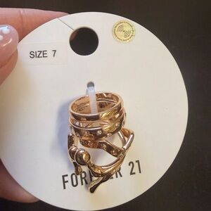 Forever 21 Rose Gold Stackable Ring Set